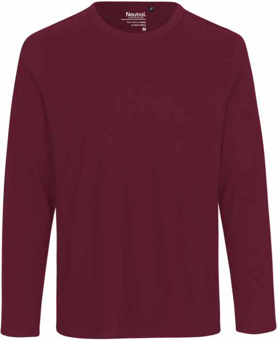 Neutral - Organic Long Sleeve Cotton T-Shirt - Bordeaux